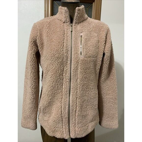 Calvin Klein Pink Full Zip Sherpa Fuzzy Jacket Women's Size S/M - Picture 1 of 11